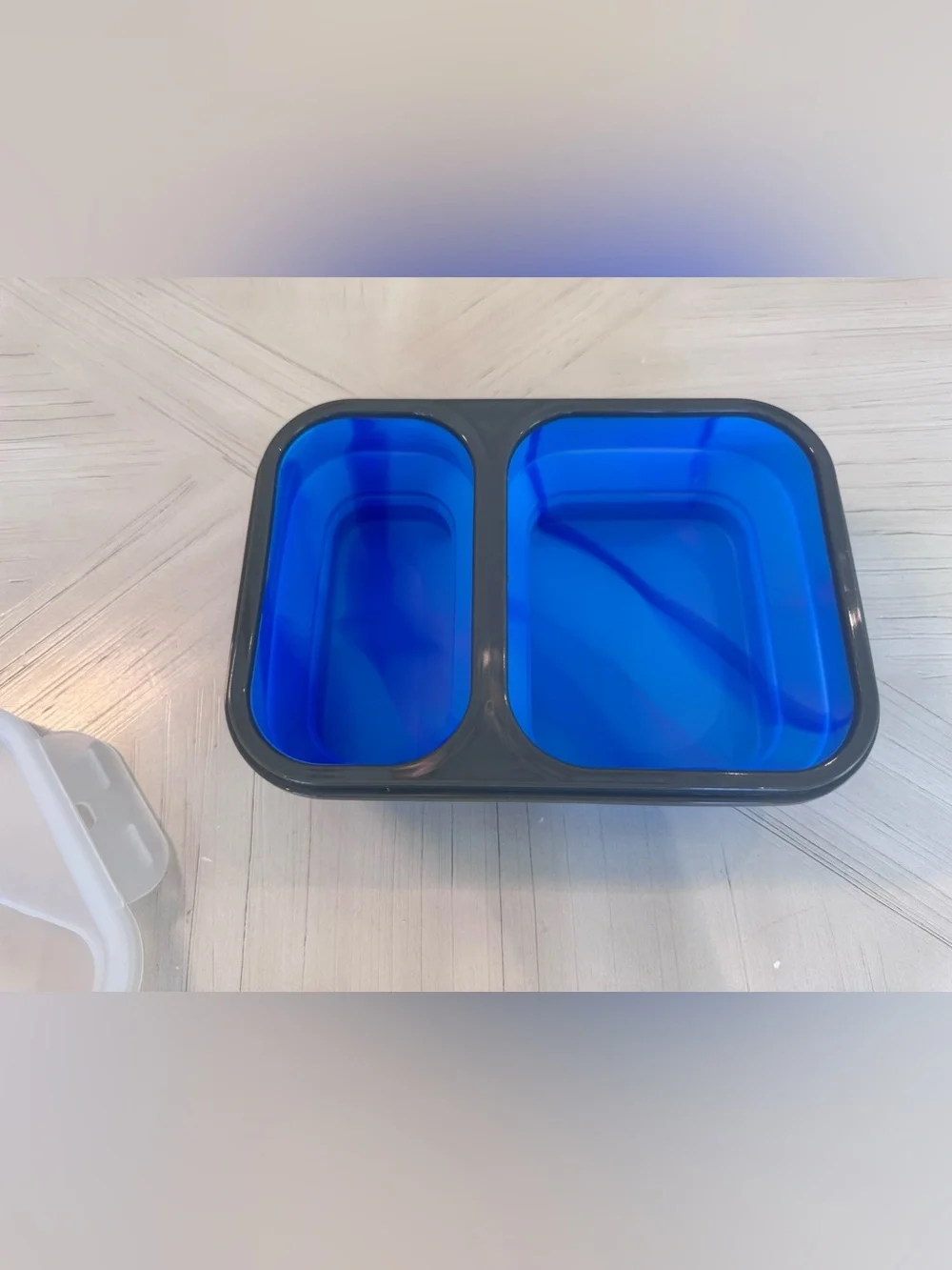 Eco One Collapsible Silicone Bento Box with Utensil Storage – Tie-Dye Blue
